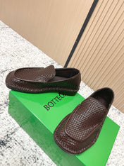 BOTTEGA VENETA 26S LOAFERS IN DARK BROWN INTRECCIATO CALFSKIN