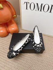 CHANEL 26S BALLET FLATS IN WHITE MIX BLACK LEOPARD PRINT PONY HAIR
