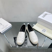 Loew Anagram Espadrille White Black Leather