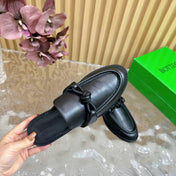 OPEN-BACK LOAFER REALISED IN BLACK SOFT CALFSKIN