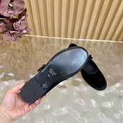 CELINE 26S MARY JANE FLATS IN BLACK VELVET