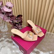 VALENTINO 25S HIGH-HEEL MULES 60 MM IN WARM BEIGE PATENT CALFSKIN WITH CRYSTAL-EMBELLISHED STRAP