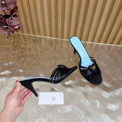 VALENTINO 25S HIGH HEELS WITH THIN STRAPS 80 MM IN BLACK LAMBSKIN