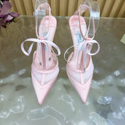 JIMMY CHOO 26S HIGH HEELS 105 MM IN LIGHT PINK MESH AND SATIN