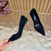 HM 26S HIGH-HEEL 80 MM IN BLACK SUEDE