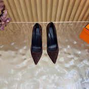 HM 26S HIGH-HEEL 80 MM IN DARK BROWN SUEDE