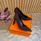 HM 26S HIGH-HEEL 80 MM IN DARK BROWN SUEDE