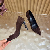 HM 26S HIGH-HEEL 80 MM IN DARK BROWN SUEDE