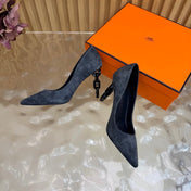 HM 26S HIGH-HEEL 80 MM IN DARK GREY SUEDE