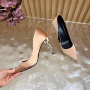 HM 26S HIGH-HEEL 80 MM IN CHAMPAGNE GOLD SATIN