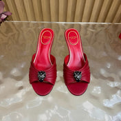 VALENTINO 26S HIGH-HEEL SANDALS 50 MM IN DARK RED GATHERED CALFSKIN