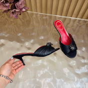 VALENTINO 26S HIGH-HEEL SANDALS 50 MM IN BLACK GATHERED CALFSKIN