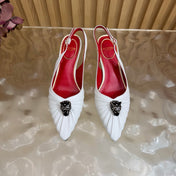 VALENTINO 26S SLINGBACK PUMPS 50 MM IN WHITE CALFSKIN