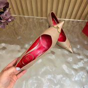 VALENTINO 26S CAP-TOE PUMPS 90 MM IN BEIGE CALFSKIN