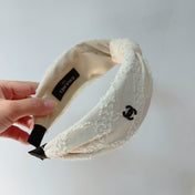 WHITE CREAM FABRIC HAIRBAND 124698