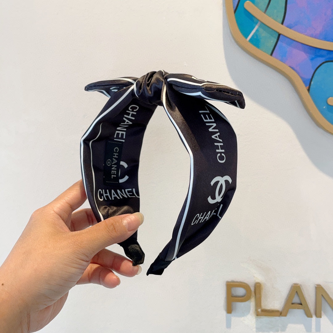 BLACK MIX WHITE SILK HAIRBAND 358257