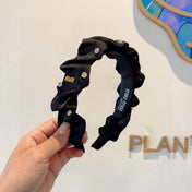 HEADBAND ATTACHED DIAMONDS IN BLACK SILK 412434