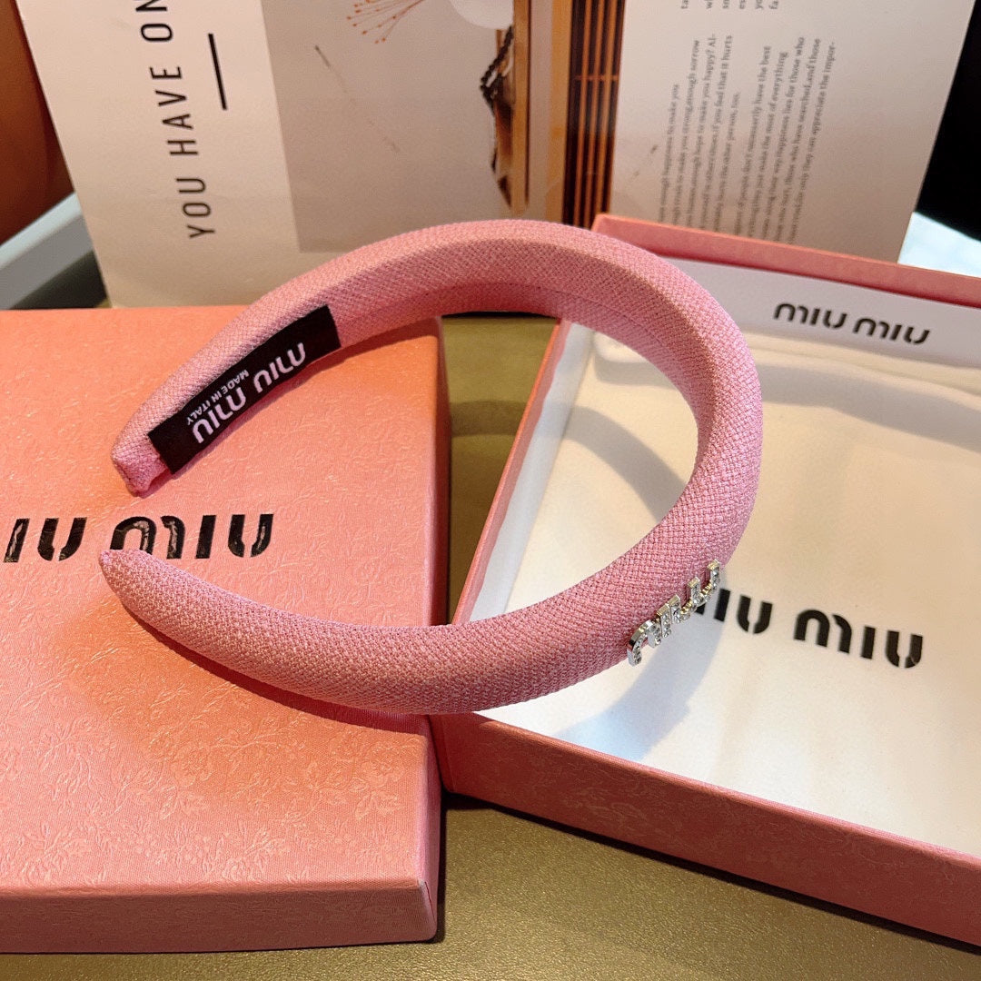 THICK HAIR BAND IN PINK RAW FABRIC 423577