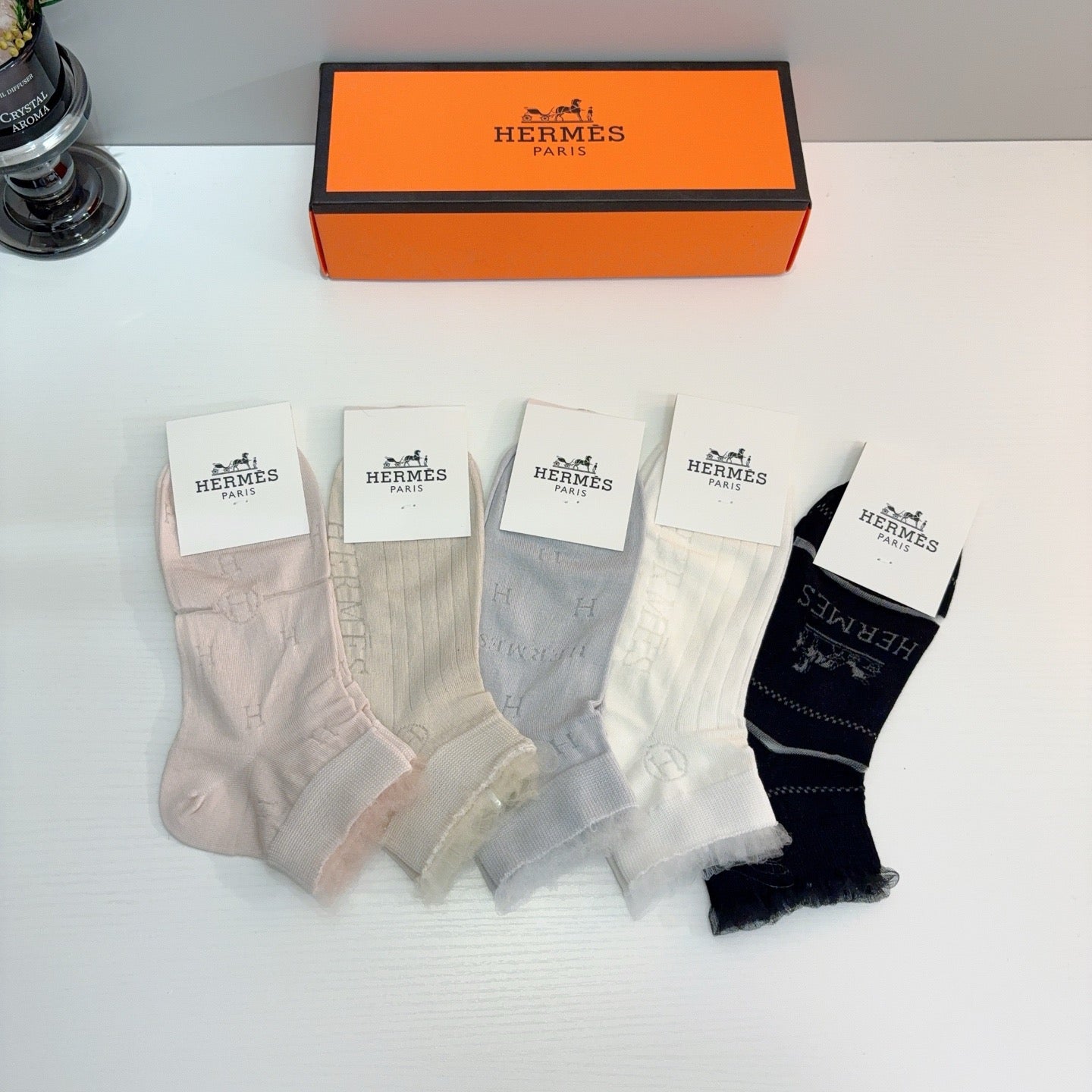 HERMES 26S ANKLE SOCKS 383888 (1 BOX)