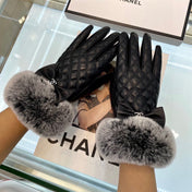 GLOVES IN BLACK LAMBSKIN WITH RABBIT FUR 463833