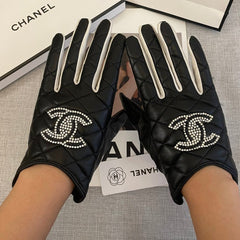 CC GLOVES IN BLACK MIX WHITE SHEEPSKIN 463850