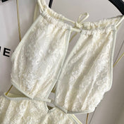 CC BIKINI SWIMSUIT SET IN WHITE LACE FABRIC 613726