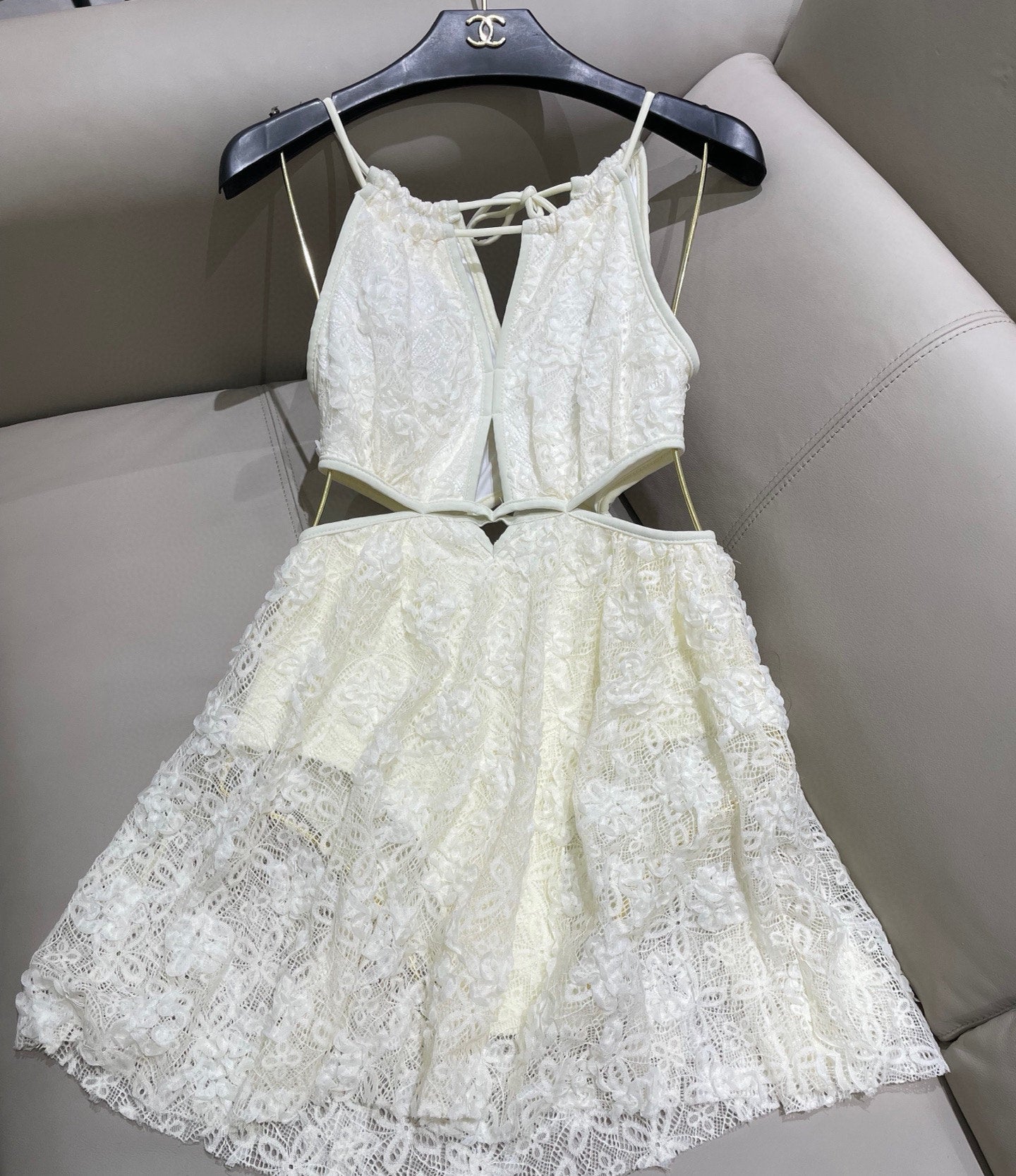 CC BIKINI SWIMSUIT SET IN WHITE LACE FABRIC 613726