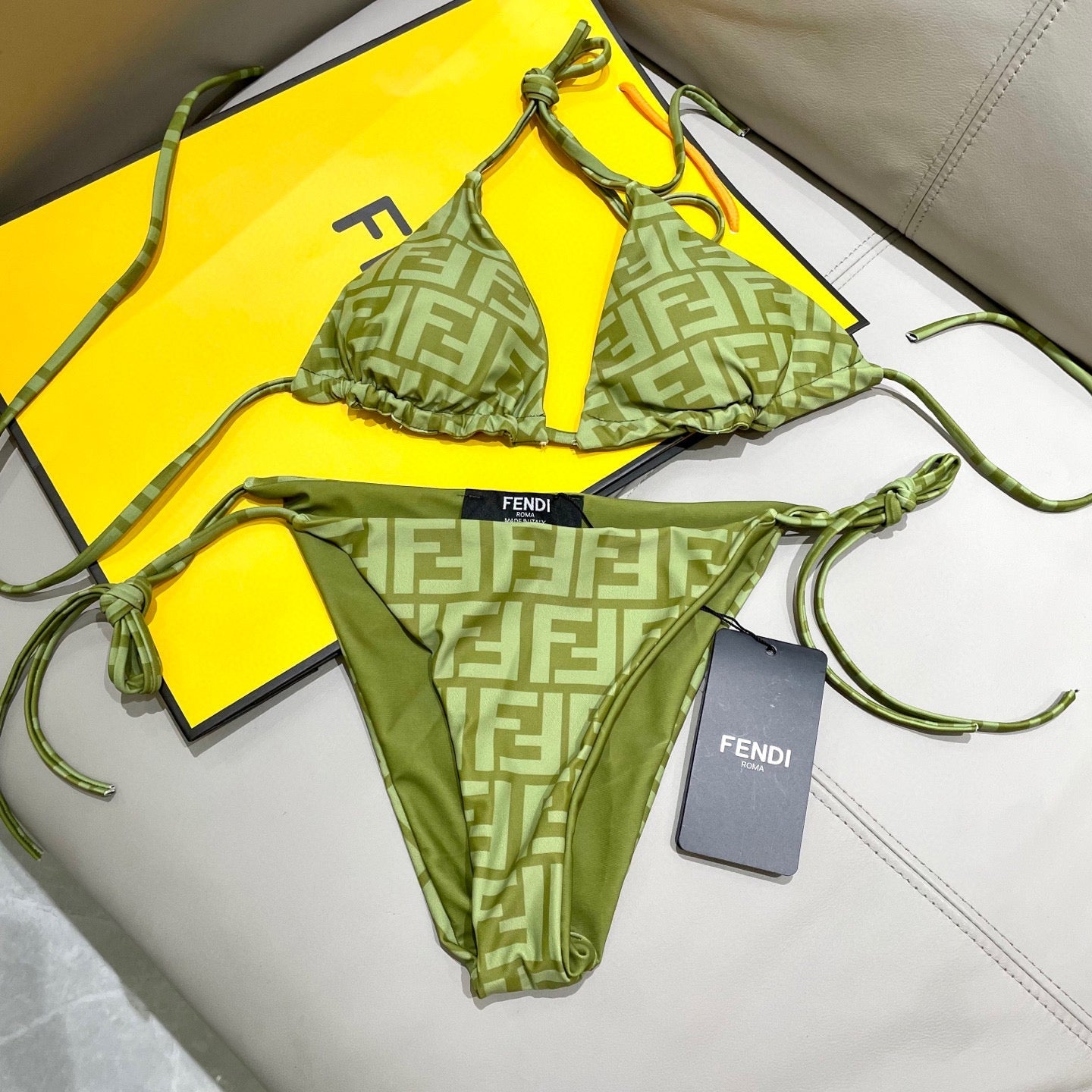 FENDI BIKINI 25S TWO PIECE IN GREEN 742660