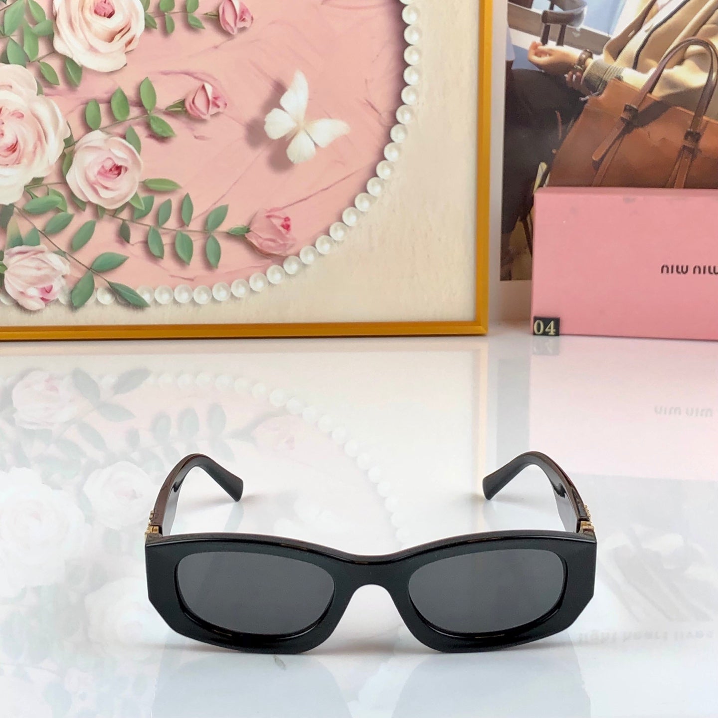MIUMIU 26S RECTANGULAR FRAME IN ACETATE 445497