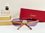 PREMIÈRE GEOMETRIC FRAME SUNGLASSES CT0621S IN METAL AND WOODEN