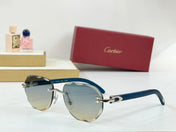 C DE RIMLESS GEOMETRIC FRAME SUNGLASSES 547386 IN METAL AND WOODEN