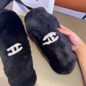 GLOVES IN BLACK RABBIT FUR AND LAMBSKIN 456405