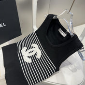 TANK TOP 633198 IN BLACK AND WHITE COTTON