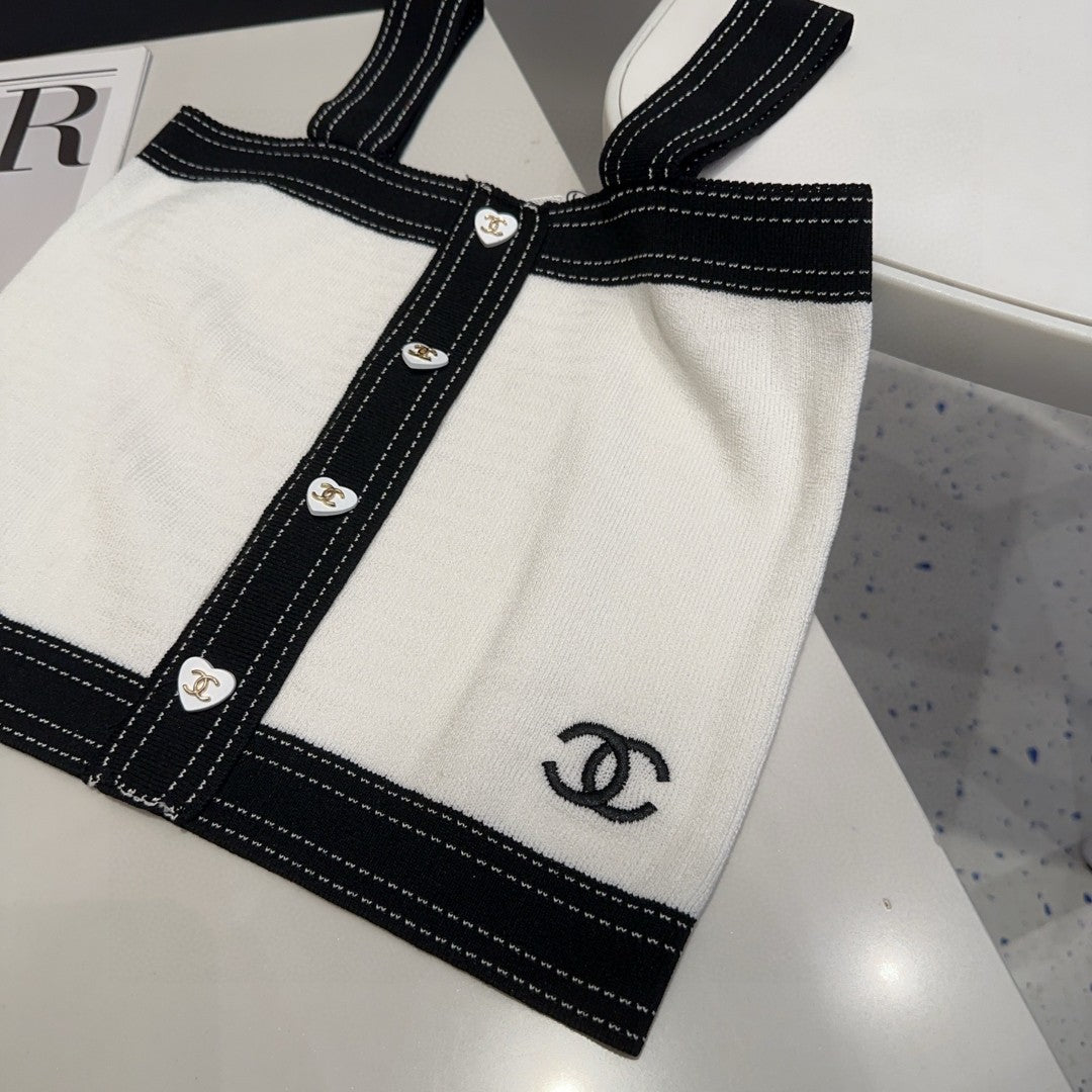 CAMISOLE 629205 IN BLACK AND WHITE WOOL