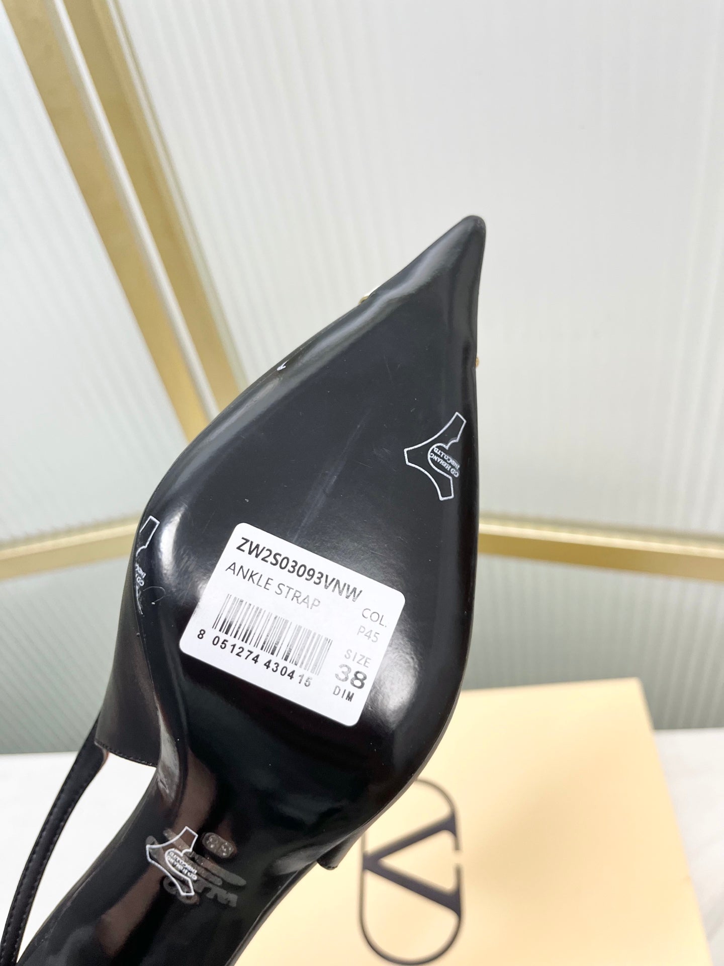 VALENTINO 26S SLINGBACK PUMPS 45 MM IN BLACK MIX WHITE CALFSKIN