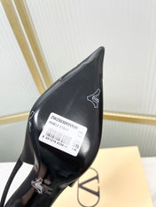 VALENTINO 26S SLINGBACK PUMPS 45 MM IN BLACK MIX WHITE CALFSKIN