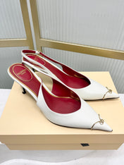 VALENTINO 26S SLINGBACK PUMPS 45 MM IN CREAM WHITE CALFSKIN