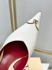VALENTINO 26S SLINGBACK PUMPS 45 MM IN CREAM WHITE CALFSKIN