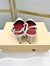 VALENTINO 26S SLINGBACK PUMPS 45 MM IN CREAM WHITE CALFSKIN
