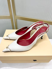 VALENTINO 26S SLINGBACK PUMPS 45 MM IN CREAM WHITE CALFSKIN