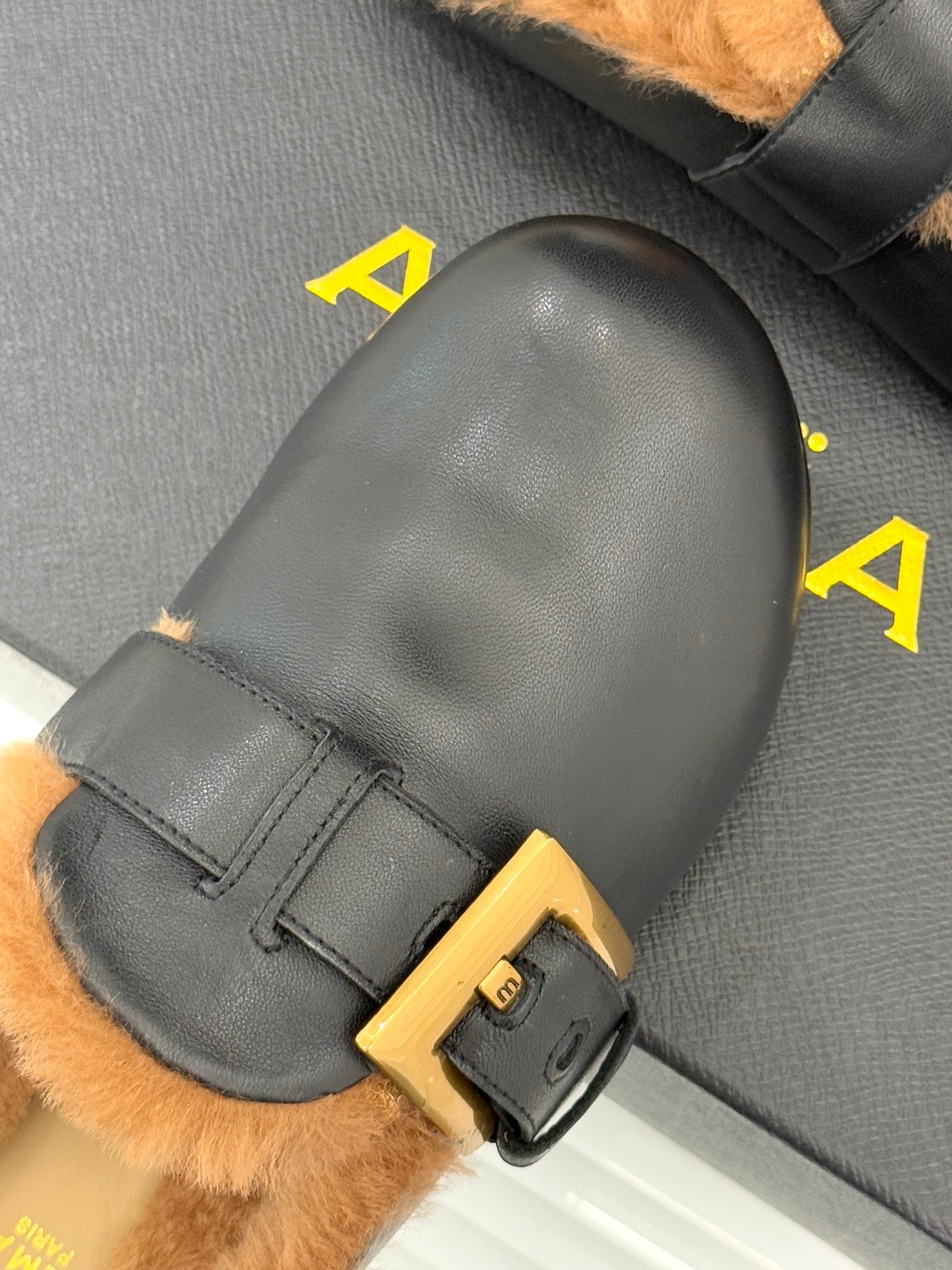 BALMAIN 26S ANTHEM MULES IN BLACK CALFSKIN