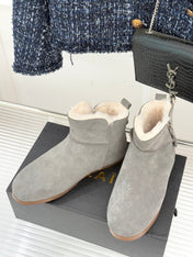 ALAIA 26S SNOW BOOTS IN GREY SUEDE AND WOOL