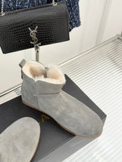 ALAIA 26S SNOW BOOTS IN GREY SUEDE AND WOOL