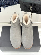 ALAIA 26S SNOW BOOTS IN GREY SUEDE AND WOOL
