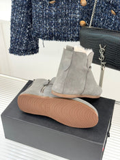 ALAIA 26S SNOW BOOTS IN GREY SUEDE AND WOOL