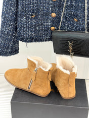 ALAIA 26S SNOW BOOTS IN LIGTH BROWN SUEDE AND WOOL