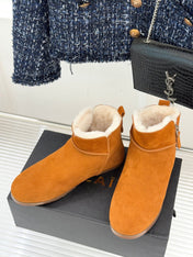 ALAIA 26S SNOW BOOTS IN DARK ORANGE SUEDE AND WOOL