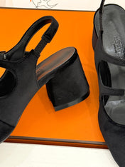 HM 26S SLINGBACK HIGH HEELS IN BLACK VELVET