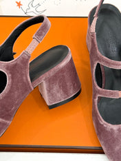 HM 26S SLINGBACK HIGH HEELS IN DUSTY ROSE VELVET