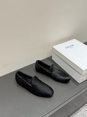 FURRY LOAFERS IN BLACK CALF HAIR